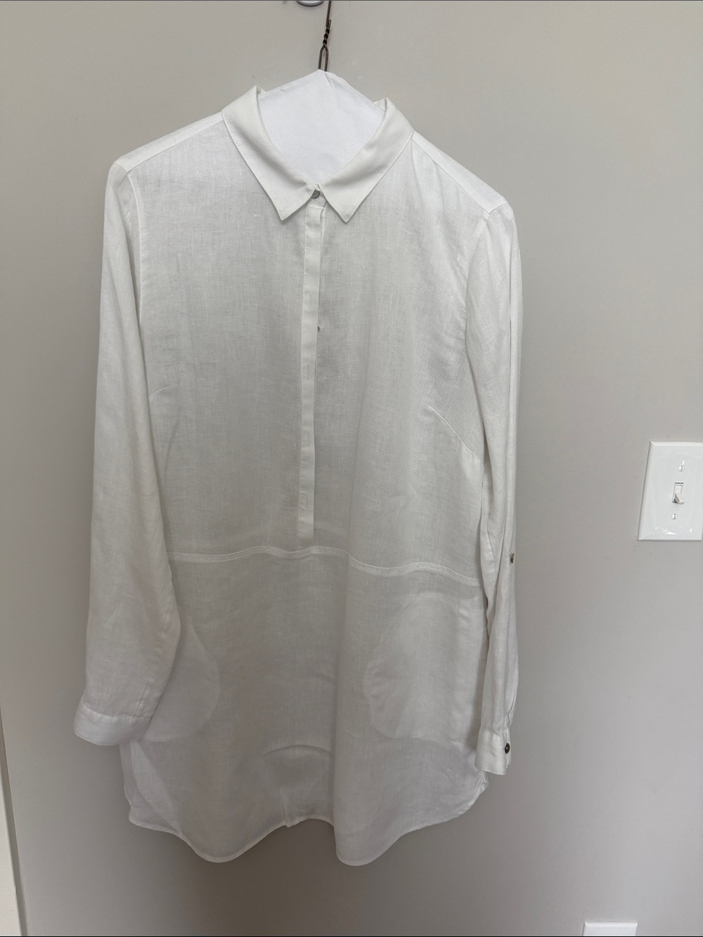 J.Jill Classic White Long-Sleeve women’s cover up - medium tall